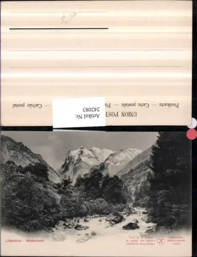 242083,Lütschine m. Wetterhorn Partie b. Grindelwald Kt Bern