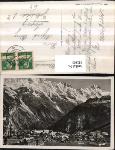 242103,Mürren Totale Bergkulisse Kt Bern