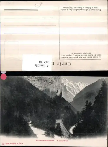 242110,Lauterbrunnenbahn Hunnenfluh Bergkulisse Kt Bern