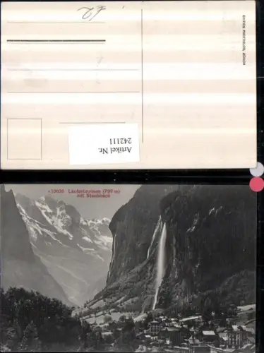 242111,Lauterbrunnen Totale m. Staubbach Wasserfall Kt Bern