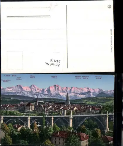 242116,Bern Totale Brücke m. Jungfrau Mönch Eiger Mittaghorn