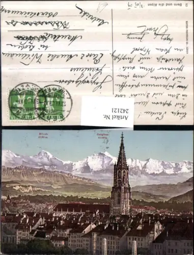 242121,Bern Teilansicht Münster und d. Alpen Jungfrau Mönch