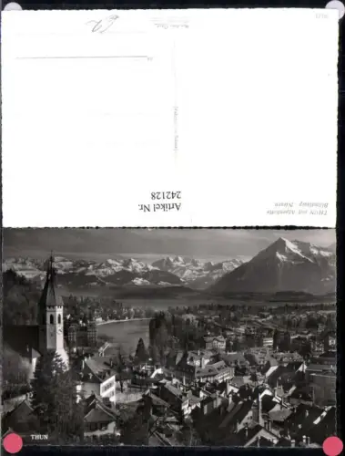 242128,Thun Totale m. Alpenkette Blümlisalp Niesen Kt Bern