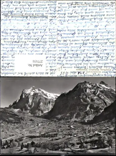 277151,Grindelwald Totale m. Wetterhorn Mettenberg Schreckhorn Bergkulisse Kt Bern
