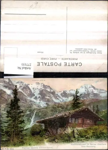 277153,Alpenlandschaft im Berner Oberland Ober-Steinberg Holzhütte Bergkulisse Kt Bern