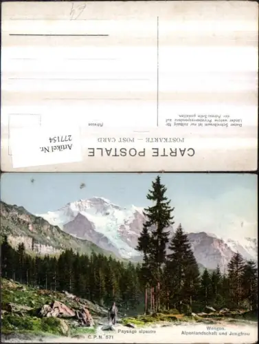 277154,Wengen Alpenlandschaft u. Jungfrau Bergkulisse Kt Bern