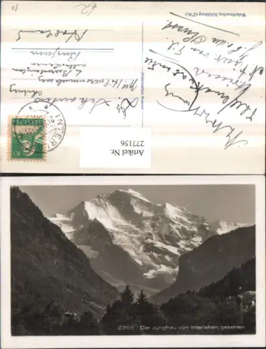 277156,Die Jungfrau von Interlaken gesehen Bergkulisse Kt Bern