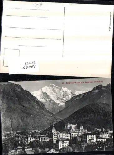 277175,Interlaken Teilansicht und d. Jungfrau Bergkulisse Kt Bern