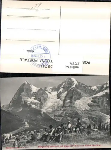 277176,Wengernalp b. Wengen m. Eiger u. Mönch Bergkulisse Kt Bern