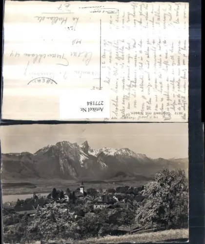 277184,Sigriswil Totale m. Niesen b. Thun Bergkulisse Kt Bern