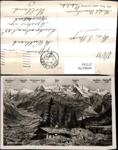277193,Künstler AK Berner Oberland Interlaken Grindelwald Wengen Bergkulisse Kt Bern