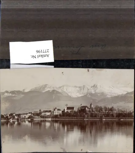 277196,Minikarte Am Thunersee b. Thun Teilansicht Bergkulisse Kt Bern