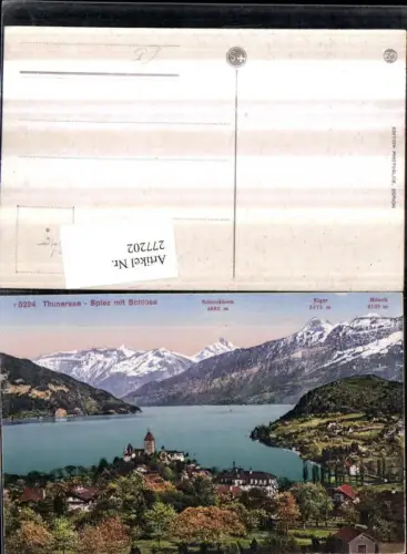 277202,Thunersee Spiez Totale m. Schloss Bergkulisse Kt Bern