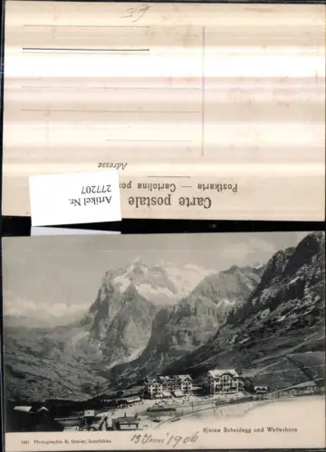 277207,Kleine Scheidegg u. Wetterhorn Bergkulisse pub R. Gabler 7347 Kt Bern