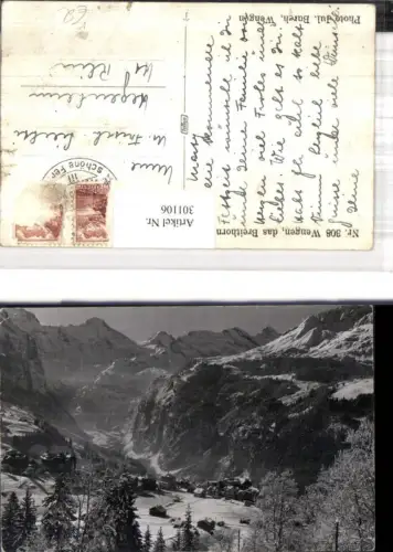 301106,Wengen Breithorn Lauterbrunnen Winteransicht pub Jul Bureh Kt Bern