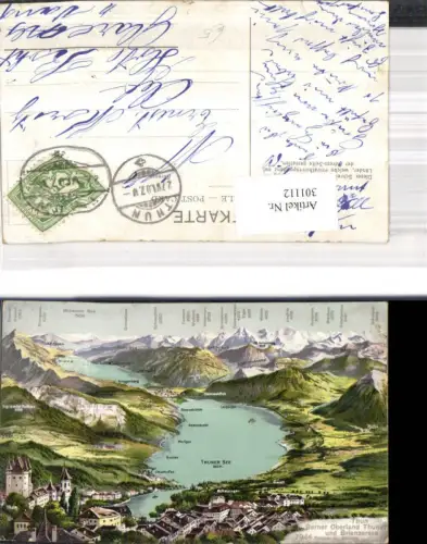 301112,Thun Berner Oberland Thuner u. Brienzersee Lagekarte Kt Bern