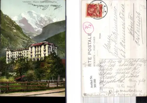 301180,Interlaken m. Jungfrau Regina Hotel Kt Bern