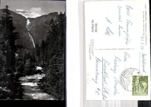 301188,Adelboden Wildstrubel u. Engstilgenalp v. Weg nach Unter dem Birg Wasserfall Kt Bern