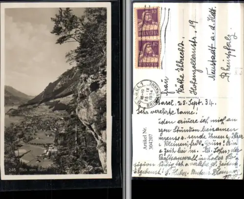 304207,Blick vom Balmi Blick zu Brienz Totale Kt Bern
