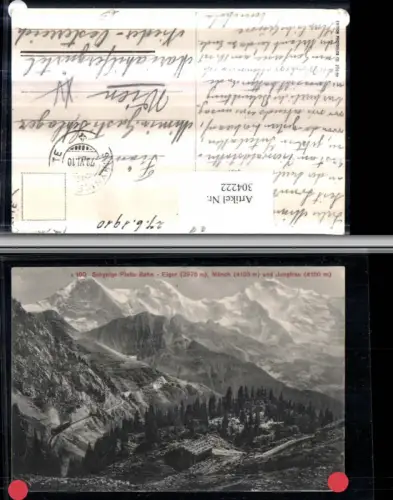 304222,Schynige-Platte-Bahn m. Eiger Mönch u. Jungfrau b. Gündlischwand Bergkulisse Kt Bern