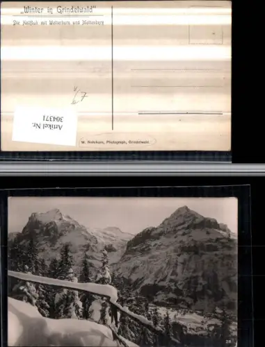 304371,Grindlwald Aellfluh m. Wetterhorn u. Mettenberg Bergkulisse Winterbild Kt Bern pub W. Nehrkorn