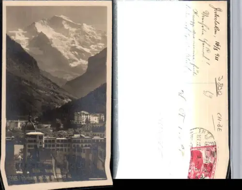 309436,Interlaken Teilansicht m. Jungfrau Bergkulisse Kt Bern