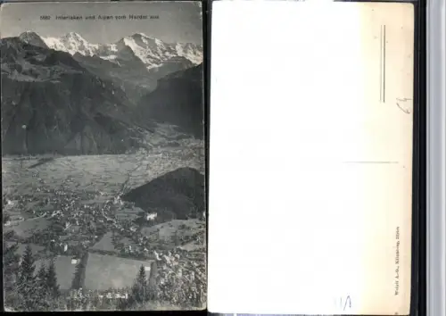 309437,Interlaken Totale m. Alpen vom Harder aus Bergkulisse Kt Bern