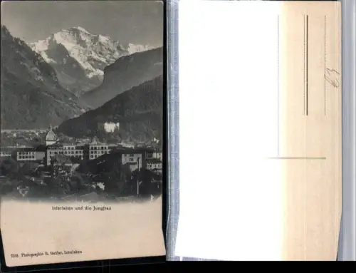 309442,Interlaken Teilansicht m. Jungfrau Bergkulisse Kt Bern