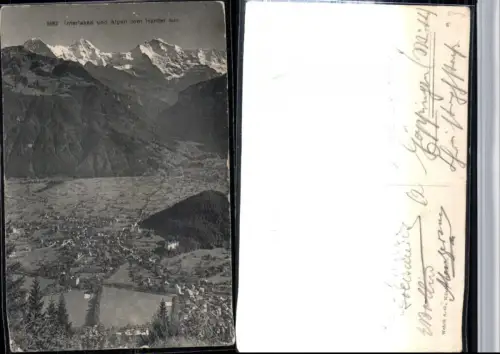 309450,Interlaken Totale m. Alpen vom Harder aus Bergkulisse Kt Bern