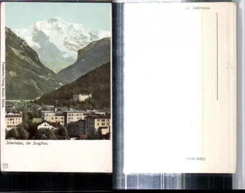 309453,Interlaken Teilansicht m. Jungfrau Bergkulisse pub Künzli Kt Bern