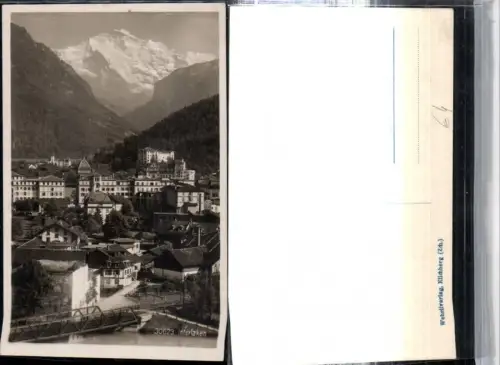 309455,Interlaken Teilansicht m. Jungfrau Bergkulisse Kt Bern