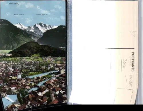 309460,Interlaken Totale m. Mönch u. Jungfrau Bergkulisse Kt Bern