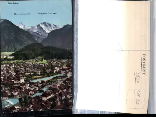 309465,Interlaken Totale m. Mönch u. Jungfrau Bergkulisse Kt Bern