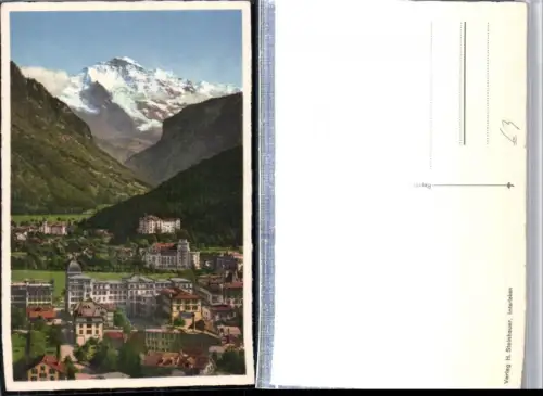 309467,Interlaken Teilansicht m. Jungfrau Bergkulisse Kt Bern
