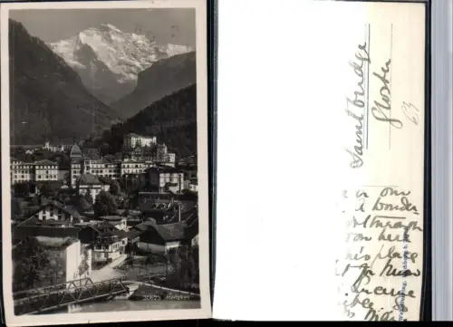309472,Interlaken Teilansicht m. Jungfrau Bergkulisse Kt Bern