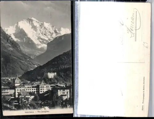 309473,Interlaken Teilansicht m. Jungfrau Bergkulisse Kt Bern