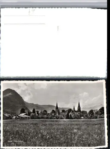 309485,Interlaken Teilansicht Kirche Bergkulisse Kt Bern