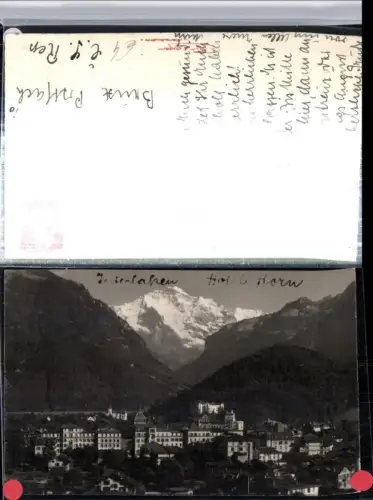 309486,Interlaken Teilansicht m. Jungfrau Bergkulisse Kt Bern