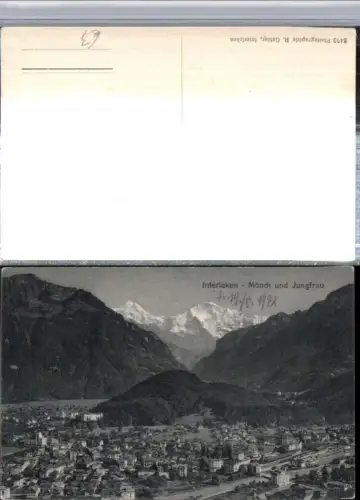 309500,Interlaken Totale m. Mönch u. Jungfrau Bergkulisse Kt Bern