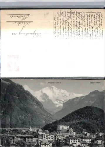309501,Interlaken Teilansicht m. Jungfrau Bergkulisse Kt Bern