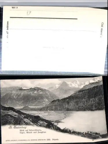 309524,St. Beatenberg Blick auf Schreckhorn Eiger Mönch Jungfrau Bergkulisse Kt Bern
