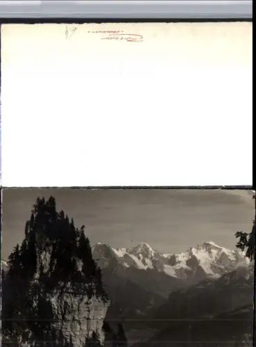 309526,Beatenberg Birrenfluh Felsen m. Eiger Mönch Jungfrau Bergkulisse Kt Bern