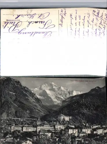 309532,Interlaken Teilansicht m. Jungfrau Bergkulisse Kt Bern