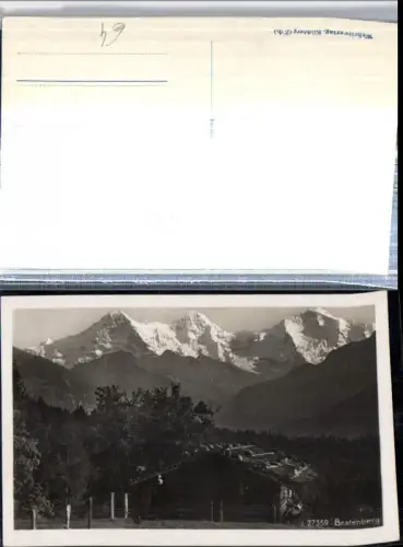 309538,Beatenberg Hütte m. Eiger Mönch u. Jungfrau Bergkulisse Kt Bern