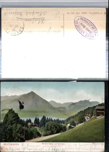 309539,Beatenberg Bahnhof Niesen u. Stockhorn Bergkulisse pub Trenkler e Co Kt Bern