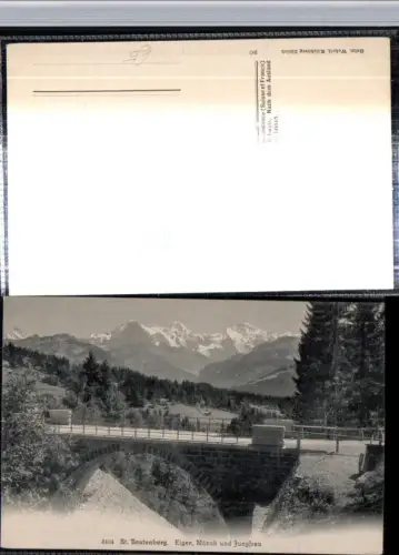 309551,St. Beatenberg Brücke m. Eiger Mönch u. Jungfrau Bergkulisse Kt Bern