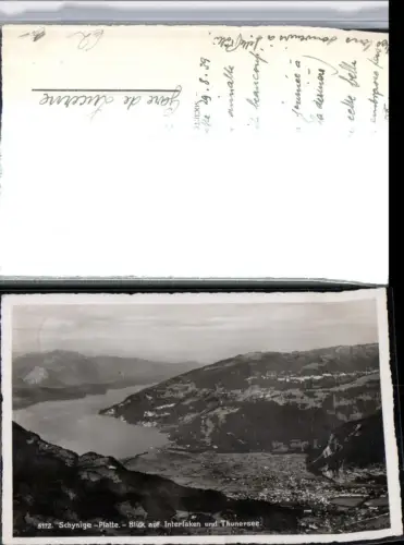 309576,Schynige-Platte Blick auf Interlaken Totale m. Thunersee Kt Bern
