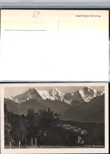 309615,Beatenberg Hütte m. Eiger Mönch Jungfrau Bergkulisse Kt Bern