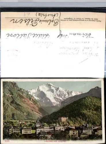 309616,Interlaken Teilansicht m. Jungfrau Bergkulisse Kt Bern