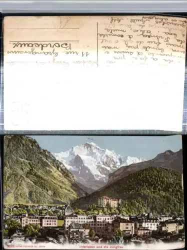 309617,Interlaken Teilansicht m. Jungfrau Bergkulisse Kt Bern